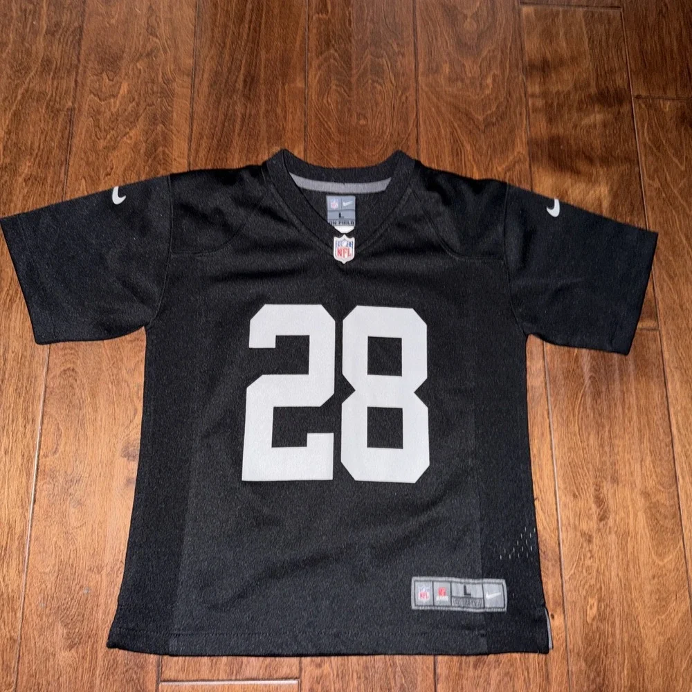 Nike On Field Josh Jacobs Las Vegas Raiders Jersey NFL #28 Sz Boys Large 14/16